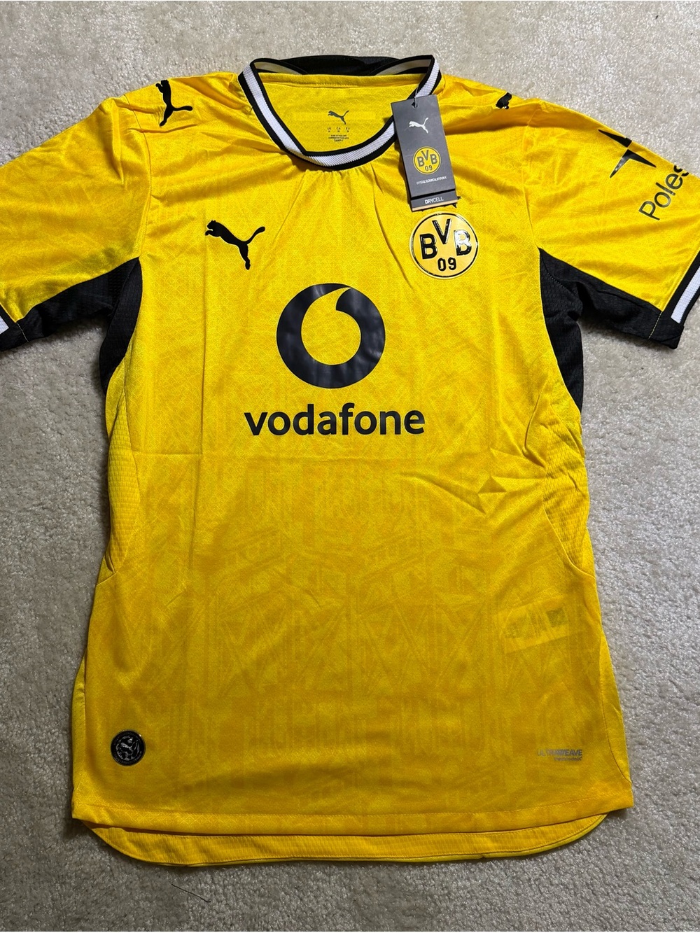 Puma Borussia Dortmund Yellow Soccer Jersey (Medium)
